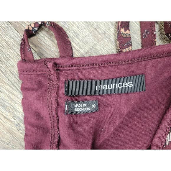 Maurices Burgundy Dark Red Tank Top Blouse Matching Set Women's Small Lot of 2 - Picture 2 of 2